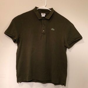 Mens Lacoste Slim Fit Dark Green Classic Polo